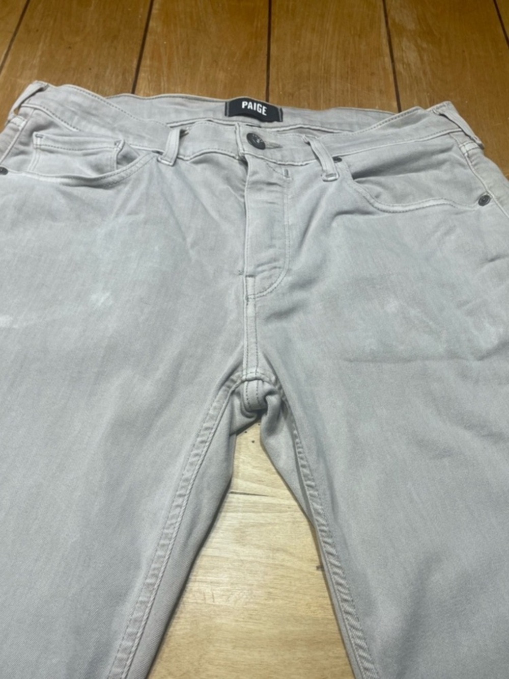 Paige FEDERAL Jeans Size 32x32 Color Beige Slim Fit Performance Stretch Denim